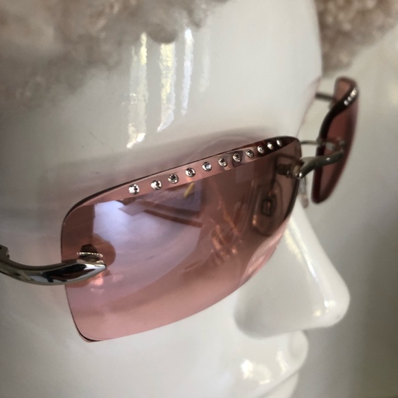 NICOLE BENISTI frameless sunglasses, rose lens with embellishment. BEAUTIFUL! - Picture 1 of 10